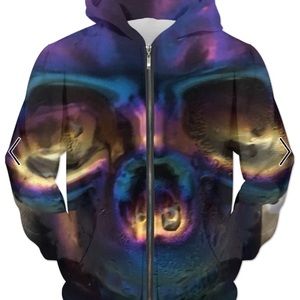 Metallic skull face Hoodeez